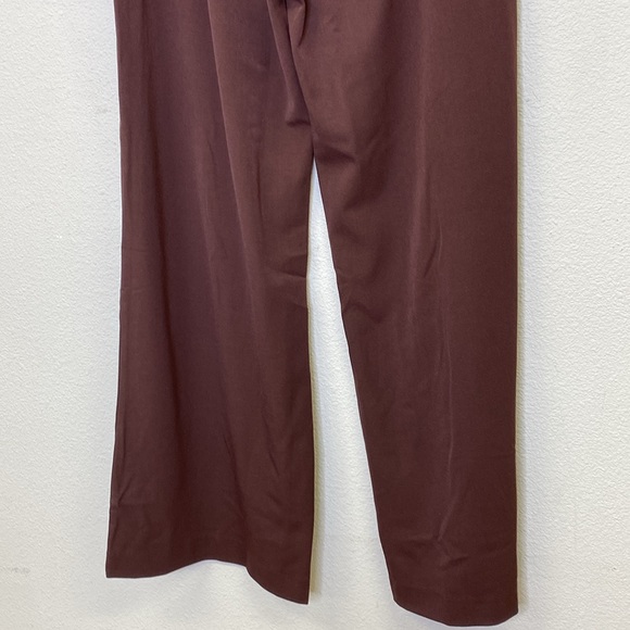 WeWoreWhat Low Rise Suiting Twill V Pant Ribbed Cacao Large NWT - Picture 9 of 15